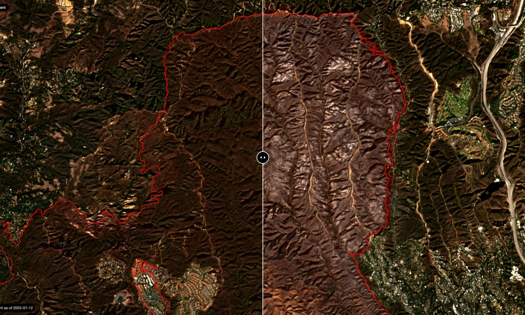 Palisades Fire Before and After